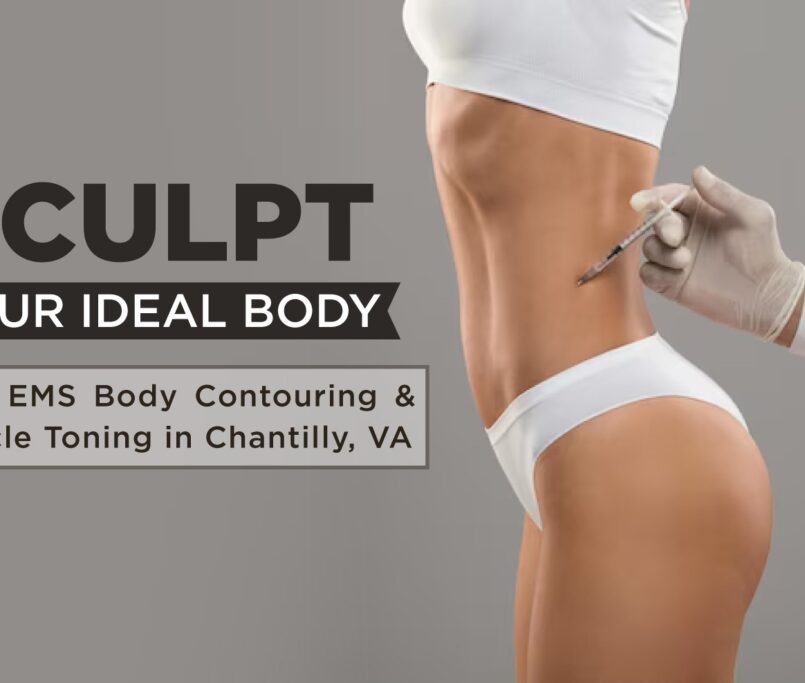 EMS body contouring treatment using electromagnetic muscle stimulation at Essential Aesthetics & Wellness MedSpa in Chantilly, VA