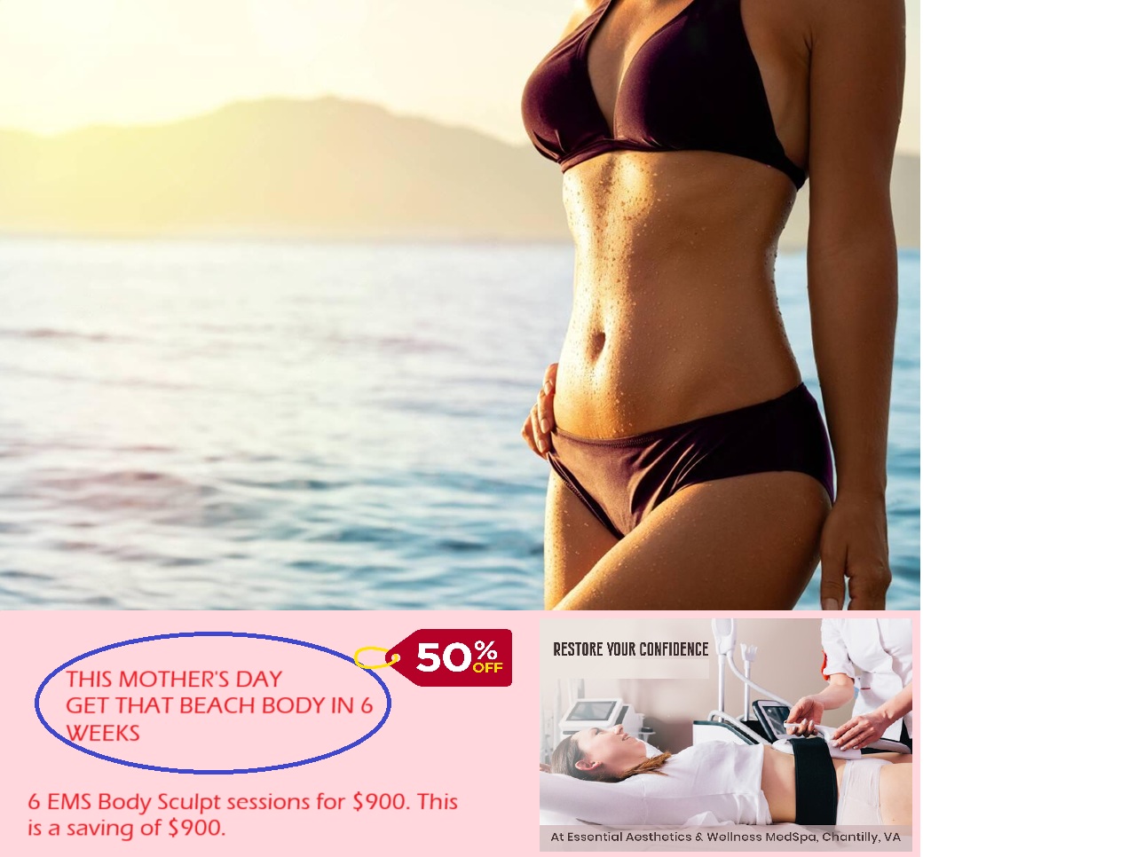 Beach Body With EMS body sculpting